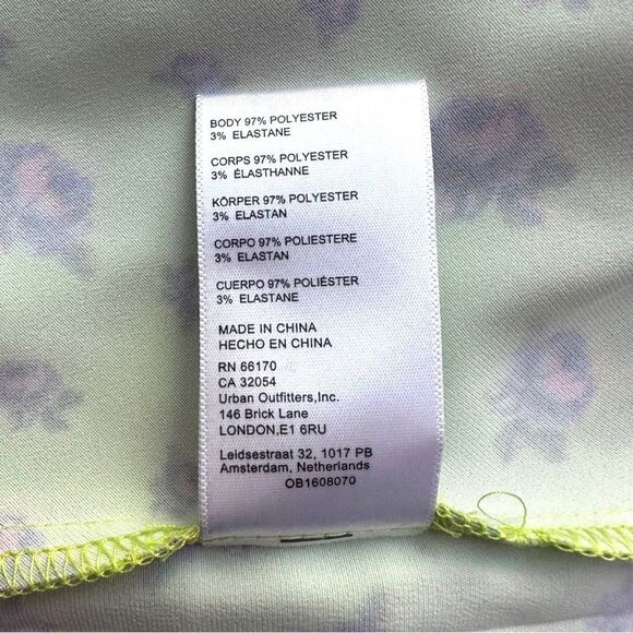 UO | 90s Spaghetti Strap Camisole Tube Dress Neon Floral Satin Stretch XS NWOT - Picture 7 of 9